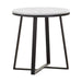 Hugo Metal Base Round End Table White and Matte Black - Bargain Furniture (Detroit, MI)