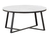 Hugo Round Coffee Table White and Matte Black - Bargain Furniture (Detroit, MI)