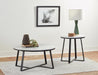 Hugo Metal Base Round End Table White and Matte Black - Bargain Furniture (Detroit, MI)