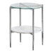 Cadee Round Glass Top End Table Clear and Chrome - Bargain Furniture (Detroit, MI)