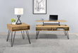 Fanning Lift Top Storage Coffee Table Golden Oak and Black - Bargain Furniture (Detroit, MI)