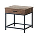 Byers Square 1-drawer End Table Brown Oak and Sandy Black - Bargain Furniture (Detroit, MI)