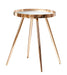 Kaelyn Round Mirror Top End Table Gold - Bargain Furniture (Detroit, MI)