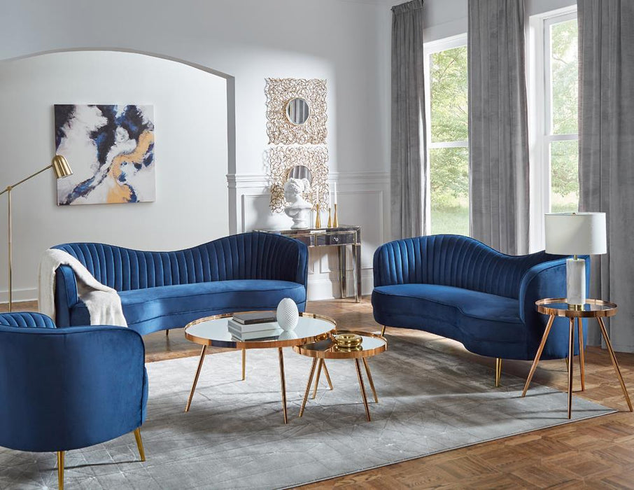 Kaelyn 2-piece Mirror Top Nesting Coffee Table Mirror and Gold - Bargain Furniture (Detroit, MI)