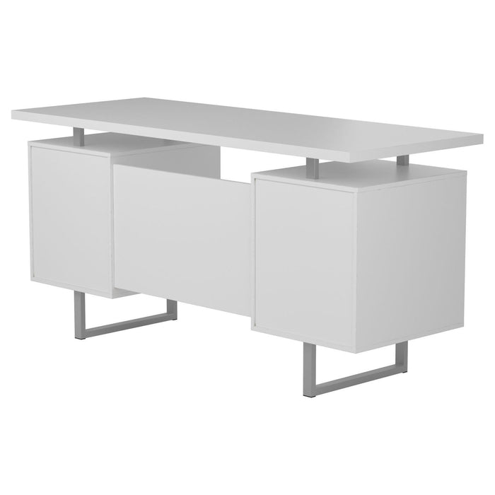 Lawtey Floating Top Office Desk Weathered Grey - Bargain Furniture (Detroit, MI)