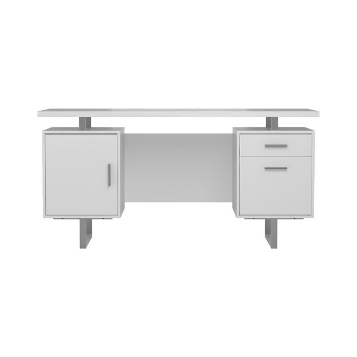 Lawtey Floating Top Office Desk Weathered Grey - Bargain Furniture (Detroit, MI)