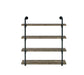 Elmcrest 40-inch Wall Shelf Black and Rustic Oak - Bargain Furniture (Detroit, MI)