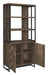 Millbrook 2-door Bookcase Rustic Oak Herringbone and Gunmetal - Bargain Furniture (Detroit, MI)