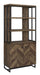Millbrook 2-door Bookcase Rustic Oak Herringbone and Gunmetal - Bargain Furniture (Detroit, MI)