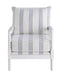 Blanchett Upholstered Accent Chair with Spindle Accent White and Navy - Bargain Furniture (Detroit, MI)