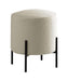 Basye Round Upholstered Ottoman Beige and Matte Black - Bargain Furniture (Detroit, MI)