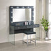 Afshan Upholstered Square Padded Cushion Vanity Stool - Bargain Furniture (Detroit, MI)