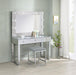 Umbridge Upholstered Square Padded Cushion Vanity Stool - Bargain Furniture (Detroit, MI)