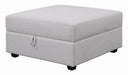 Cambria Upholstered Square Storage Ottoman Grey - Bargain Furniture (Detroit, MI)