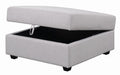 Cambria Upholstered Square Storage Ottoman Grey - Bargain Furniture (Detroit, MI)