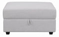 Cambria Upholstered Square Storage Ottoman Grey - Bargain Furniture (Detroit, MI)