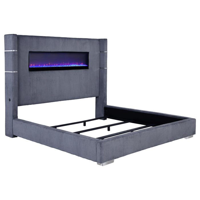 Tisdall California King, E.King & Queen Bed Grey, Black & Queen - Bargain Furniture (Detroit, MI)