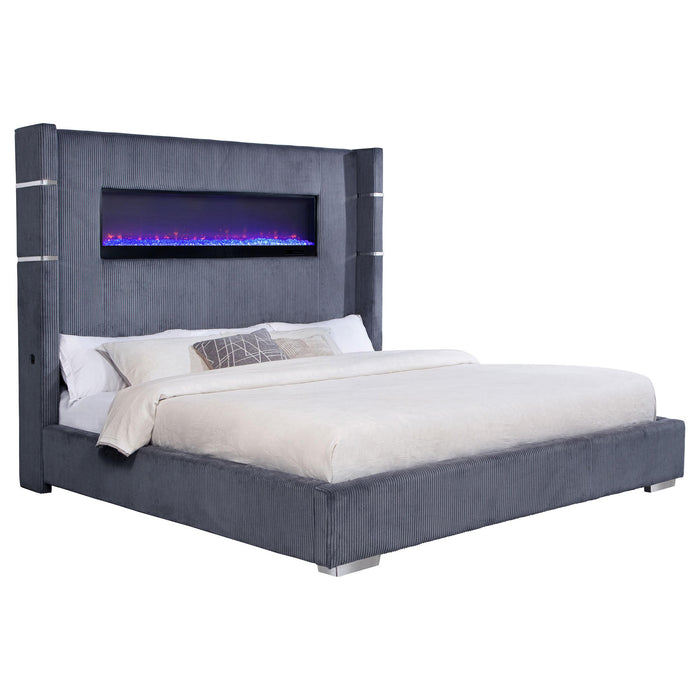 Tisdall California King, E.King & Queen Bed Grey, Black & Queen - Bargain Furniture (Detroit, MI)