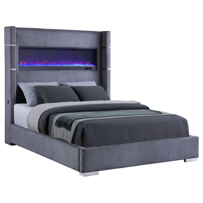 Tisdall California King, E.King & Queen Bed Grey, Black & Queen - Bargain Furniture (Detroit, MI)