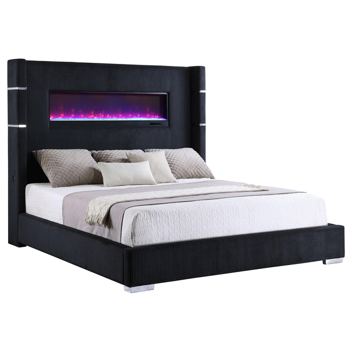 Tisdall California King, E.King & Queen Bed Grey, Black & Queen - Bargain Furniture (Detroit, MI)