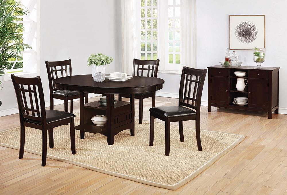 Lavon Padded Dining Side Chairs Espresso and Black (Set of 2) - Bargain Furniture (Detroit, MI)