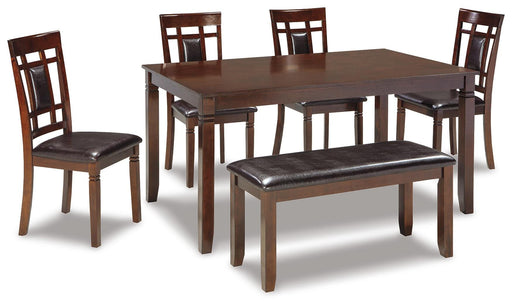 Bennox Dining Table and Chairs with Bench (Set of 6) - Bargain Furniture (Detroit, MI)