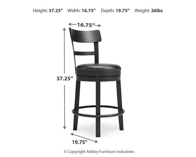 Valebeck Counter Height Bar Stool - Bargain Furniture (Detroit, MI)
