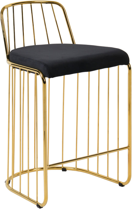 Gio Black Velvet Stool