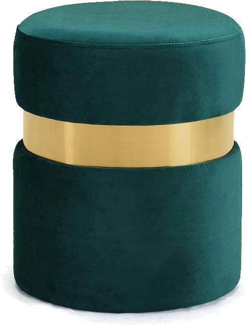 Hailey Green Velvet Ottoman/Stool image