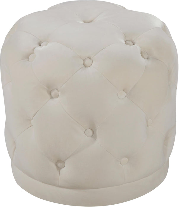 Harper Cream Velvet Ottoman/Stool image