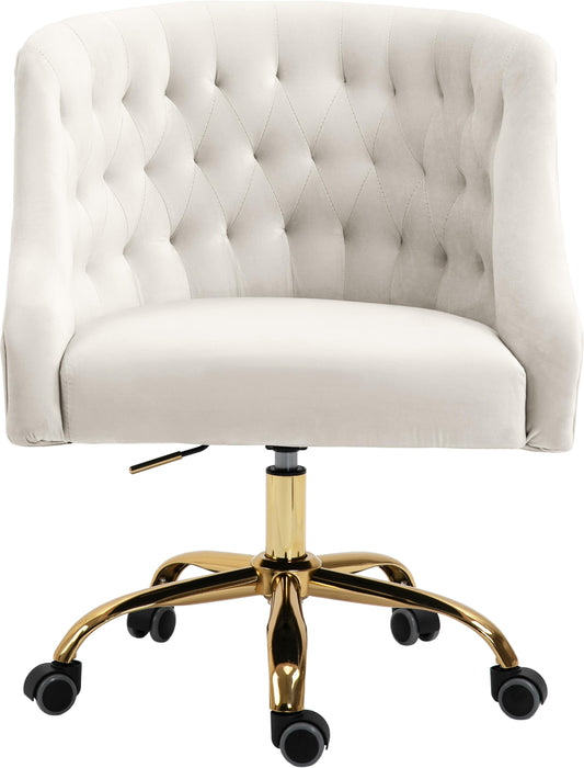 Arden Cream Velvet Office Chair