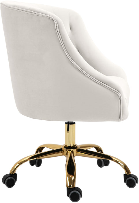 Arden Cream Velvet Office Chair