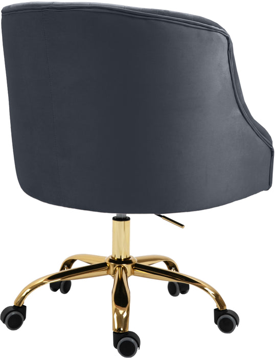 Arden Grey Velvet Office Chair