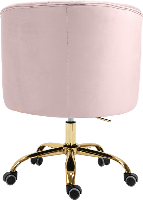 Arden Pink Velvet Office Chair