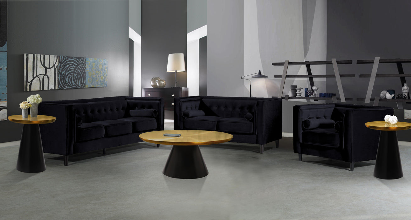 Martini Brushed Gold/Matte Black End Table - Bargain Furniture (Detroit, MI)