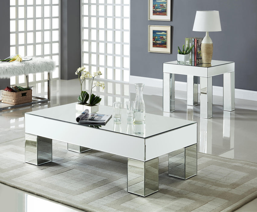 Lainy Mirrored End Table - Bargain Furniture (Detroit, MI)