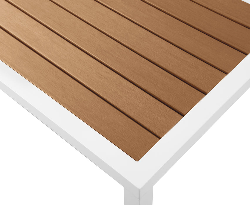 Nizuc Brown manufactured wood Outdoor Patio Aluminum End Table - Bargain Furniture (Detroit, MI)