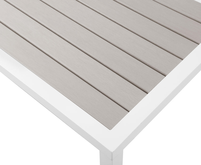 Nizuc Grey manufactured wood Outdoor Patio Aluminum End Table - Bargain Furniture (Detroit, MI)
