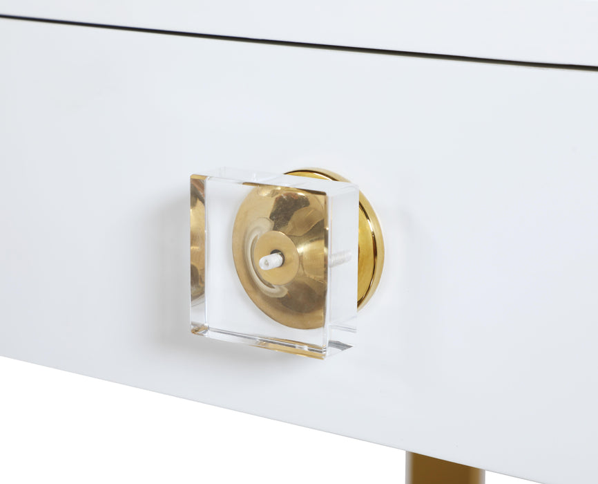 Victoria White / Gold Desk/Console - Bargain Furniture (Detroit, MI)