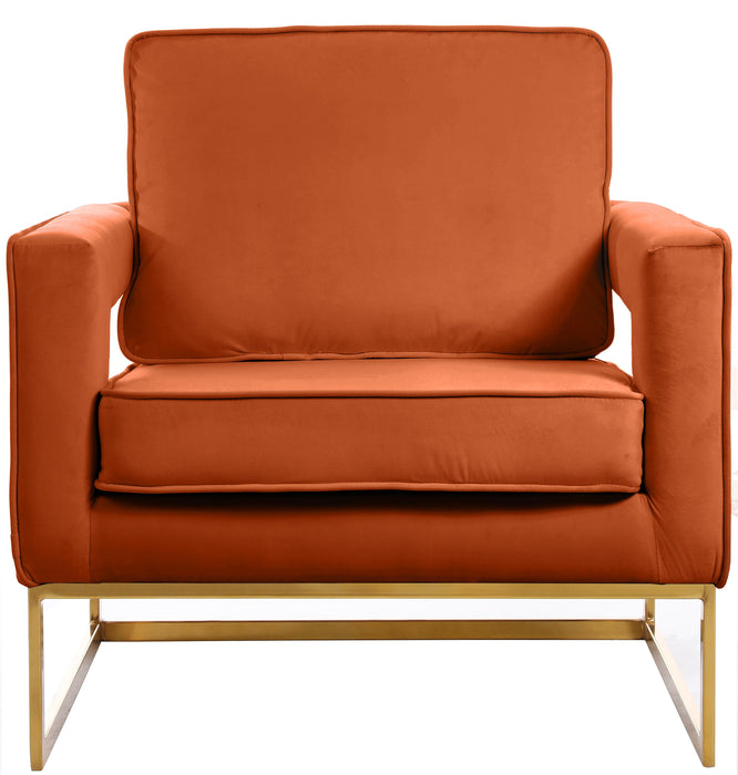 Noah Cognac Velvet Accent Chair