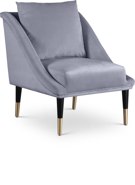 Elegante Grey Velvet Accent Chair image