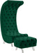 Crescent Green Velvet Ottoman - Bargain Furniture (Detroit, MI)