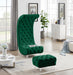 Crescent Green Velvet Ottoman - Bargain Furniture (Detroit, MI)