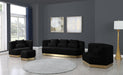 Marquis Black Velvet Sofa - Bargain Furniture (Detroit, MI)