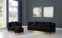 Marquis Black Velvet Sofa - Bargain Furniture (Detroit, MI)