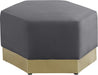 Marquis Grey Velvet Ottoman image