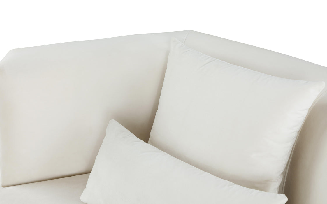 Marquis Cream Velvet Sofa - Bargain Furniture (Detroit, MI)