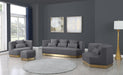 Marquis Grey Velvet Ottoman - Bargain Furniture (Detroit, MI)