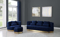 Marquis Navy Velvet Sofa - Bargain Furniture (Detroit, MI)