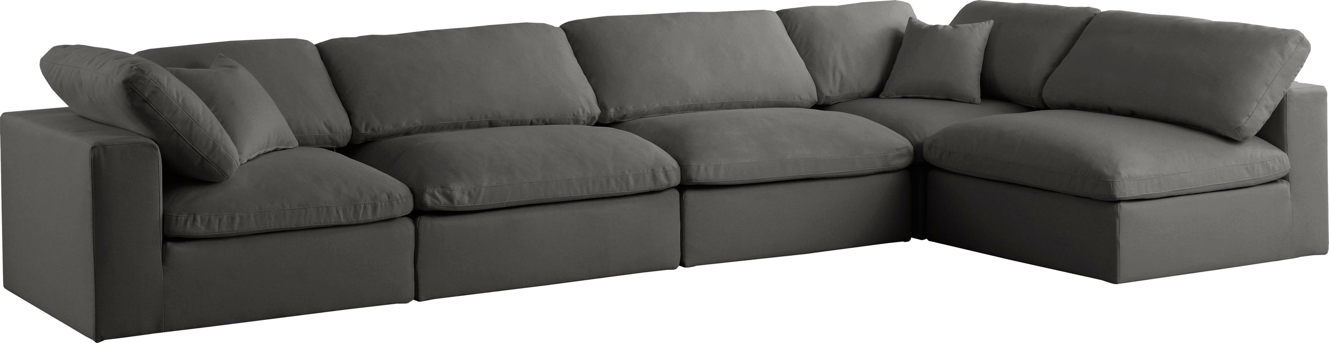 Plush Grey Velvet Standard Cloud Modular Sectional